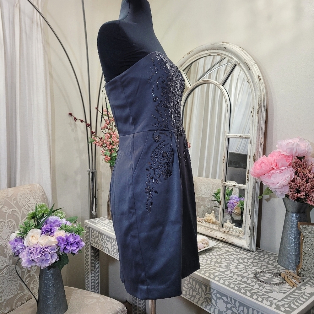 EXPRESS BEJEWELED SATIN DRESS - Picture 4 of 6